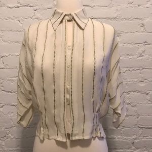 Vintage 70’s button down sheer blouse slouchy fit
